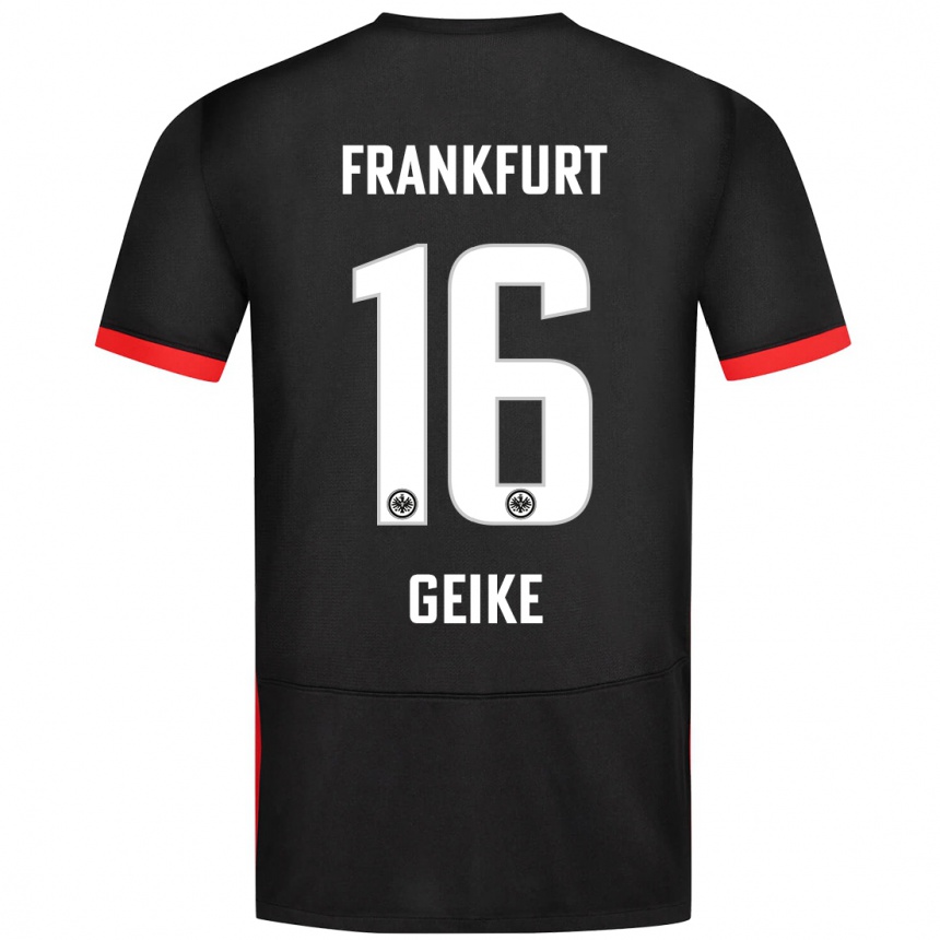 Niño Fútbol Camiseta Jonah Geike #16 Negro 2ª Equipación 2024/25