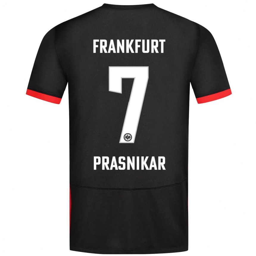 Niño Fútbol Camiseta Lara Prašnikar #7 Negro 2ª Equipación 2024/25