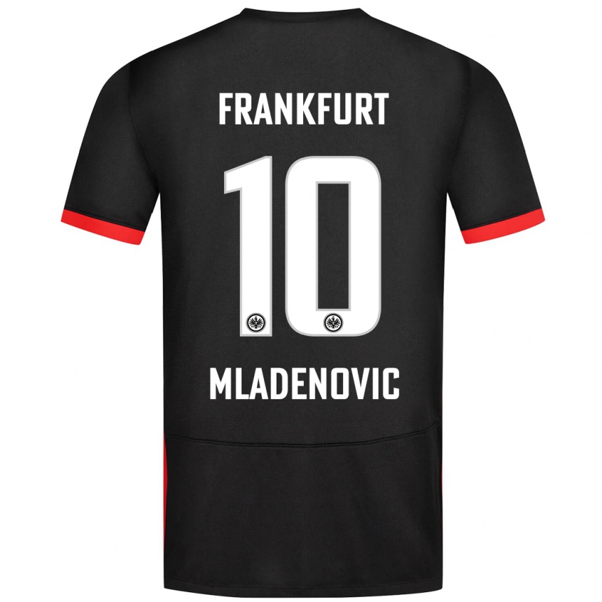 Niño Fútbol Camiseta Marko Mladenovic #10 Negro 2ª Equipación 2024/25