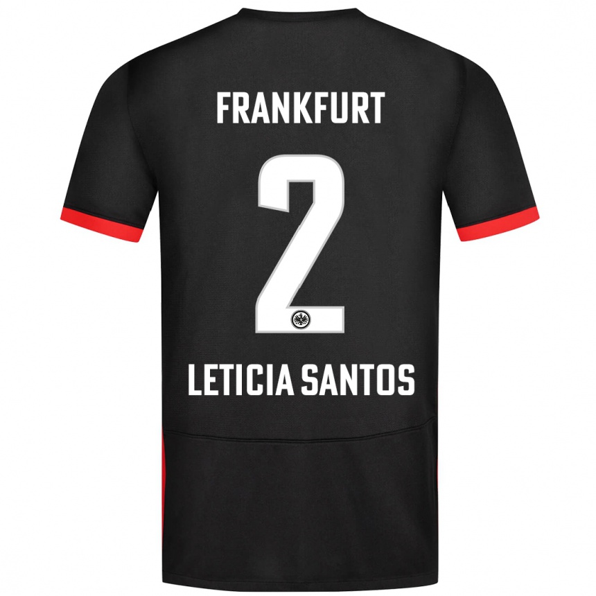 Niño Fútbol Camiseta Letícia Santos De Oliveira #2 Negro 2ª Equipación 2024/25