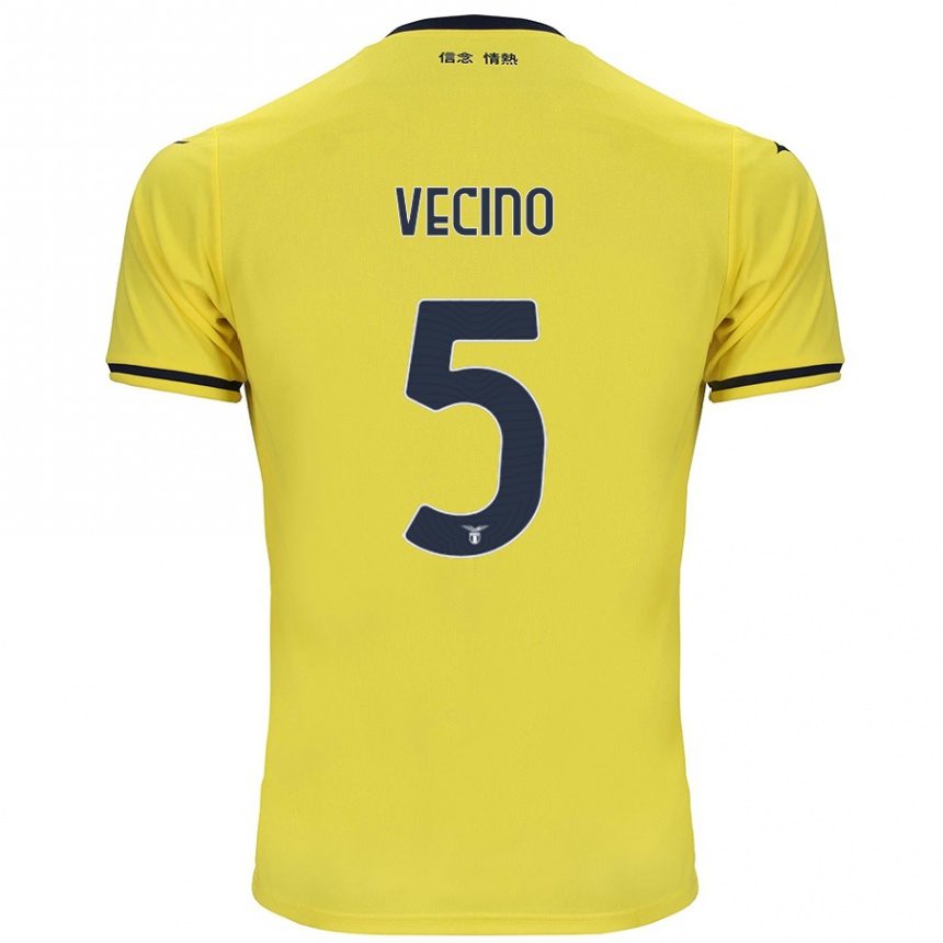 Niño Fútbol Camiseta Matías Vecino #5 Amarillo 2ª Equipación 2024/25