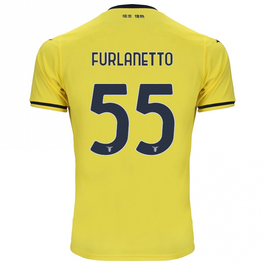 Niño Fútbol Camiseta Alessio Furlanetto #55 Amarillo 2ª Equipación 2024/25