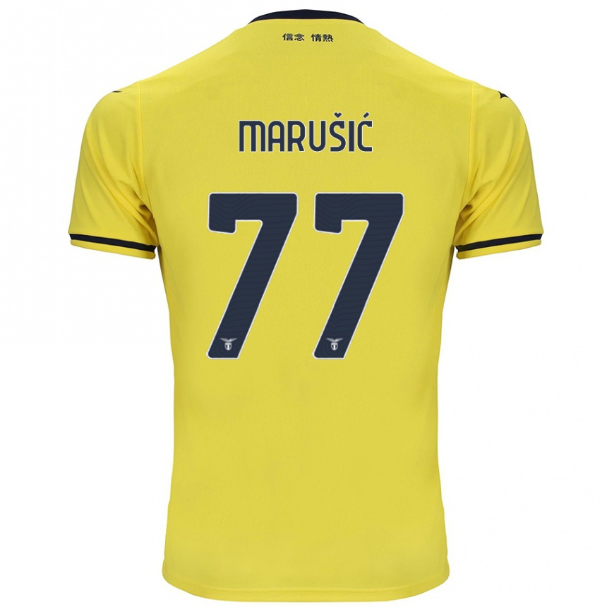 Niño Fútbol Camiseta Adam Marusic #77 Amarillo 2ª Equipación 2024/25