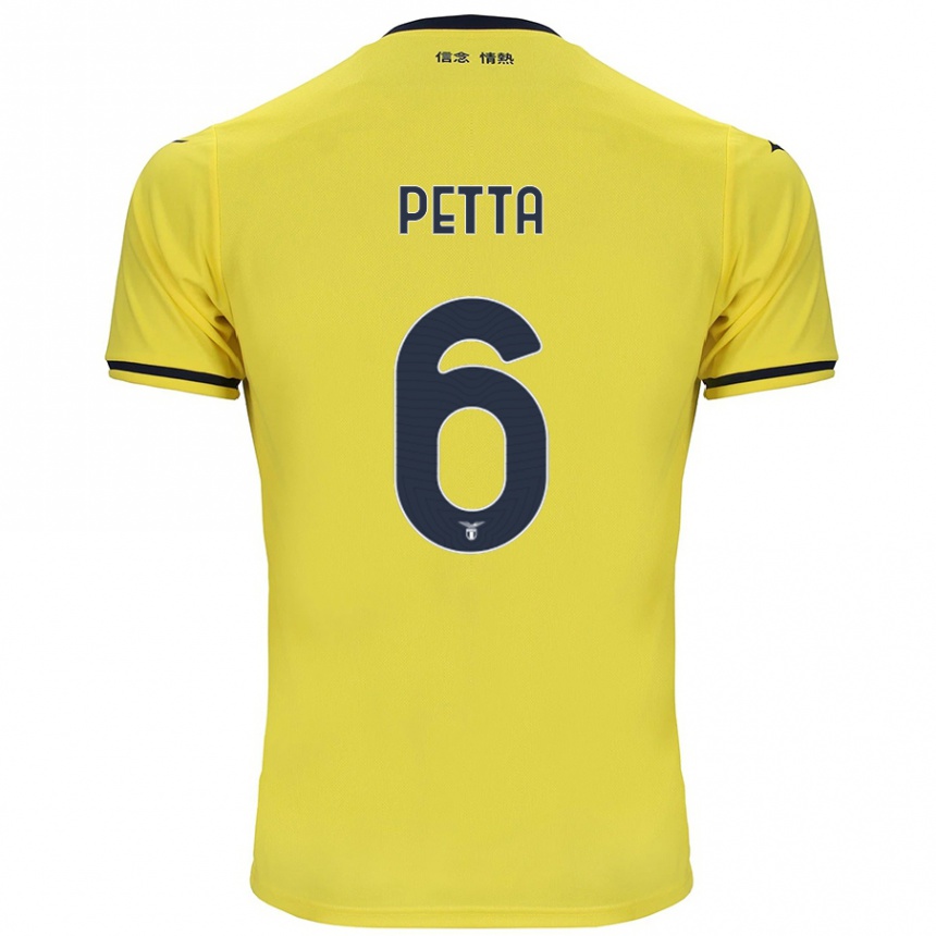 Niño Fútbol Camiseta Andrea Petta #6 Amarillo 2ª Equipación 2024/25