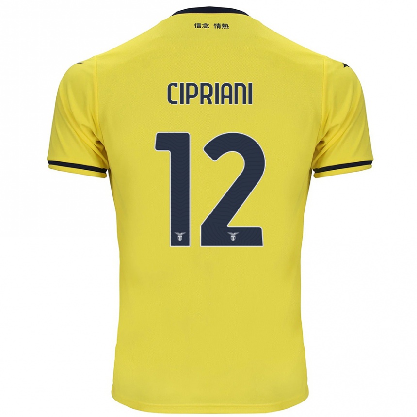 Niño Fútbol Camiseta Alessio Cipriani #12 Amarillo 2ª Equipación 2024/25