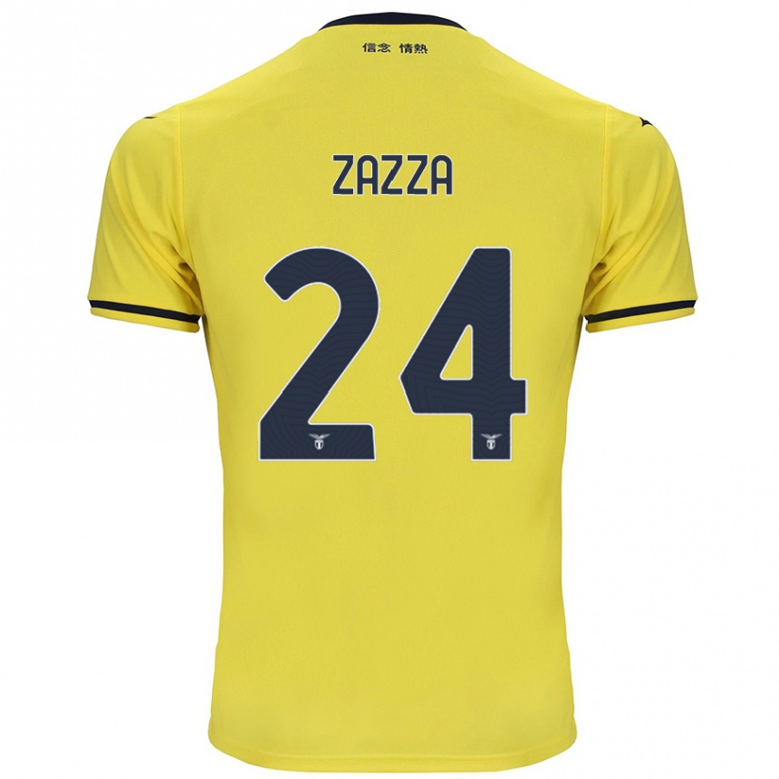 Niño Fútbol Camiseta Matteo Zazza #24 Amarillo 2ª Equipación 2024/25