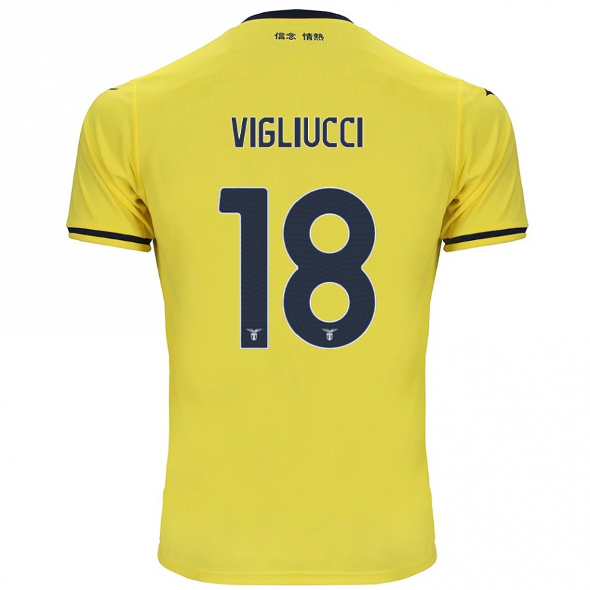 Niño Fútbol Camiseta Chiara Vigliucci #18 Amarillo 2ª Equipación 2024/25