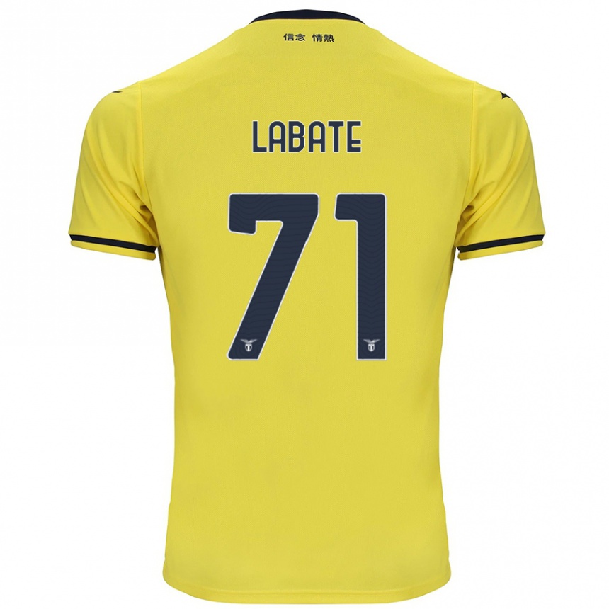 Niño Fútbol Camiseta Camilla Labate #71 Amarillo 2ª Equipación 2024/25