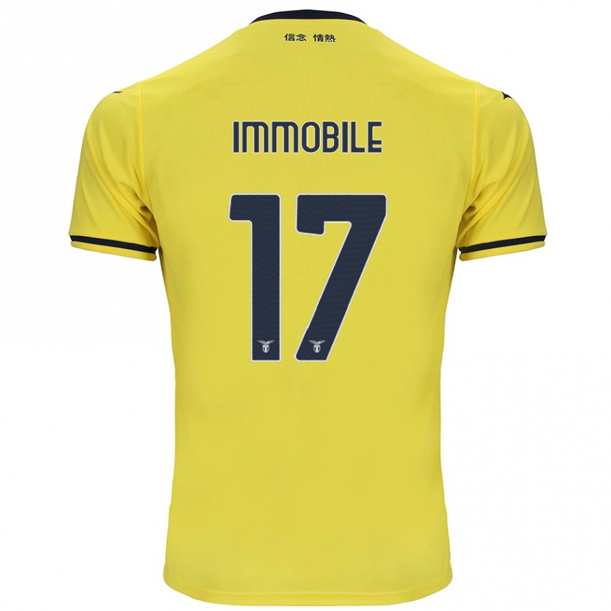 Niño Fútbol Camiseta Ciro Immobile #17 Amarillo 2ª Equipación 2024/25