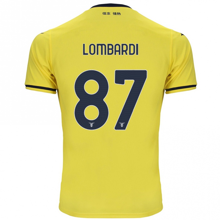 Niño Fútbol Camiseta Cristiano Lombardi #87 Amarillo 2ª Equipación 2024/25