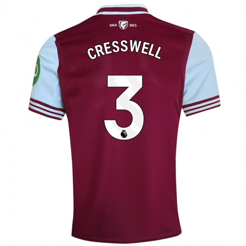 Hombre Fútbol Camiseta Aaron Cresswell #3 Rojo Oscuro 1ª Equipación 2024/25