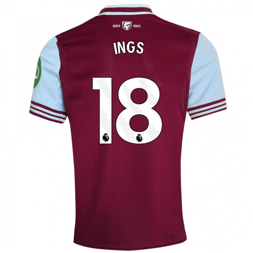 Hombre Fútbol Camiseta Danny Ings #18 Rojo Oscuro 1ª Equipación 2024/25