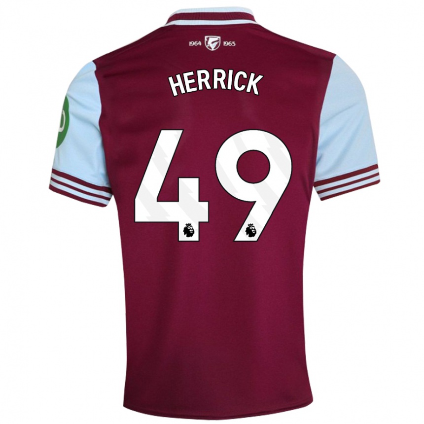 Hombre Fútbol Camiseta Finlay Herrick #49 Rojo Oscuro 1ª Equipación 2024/25