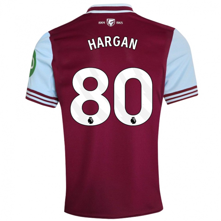 Hombre Fútbol Camiseta Riley Hargan #80 Rojo Oscuro 1ª Equipación 2024/25