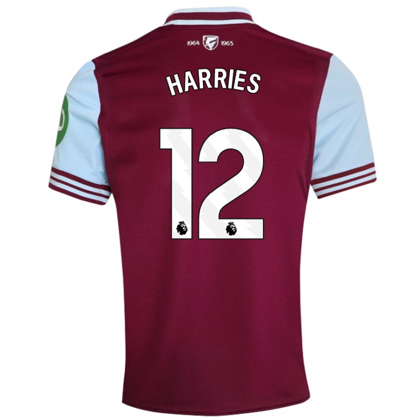 Hombre Fútbol Camiseta Emma Harries #12 Rojo Oscuro 1ª Equipación 2024/25