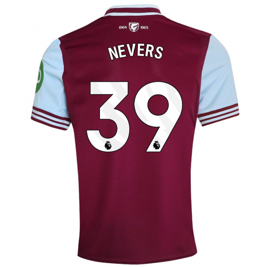 Hombre Fútbol Camiseta Thierry Nevers #39 Rojo Oscuro 1ª Equipación 2024/25