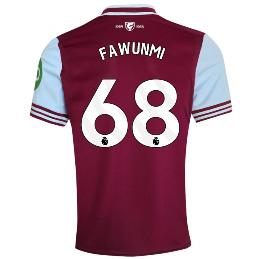 Hombre Fútbol Camiseta Favour Fawunmi #68 Rojo Oscuro 1ª Equipación 2024/25