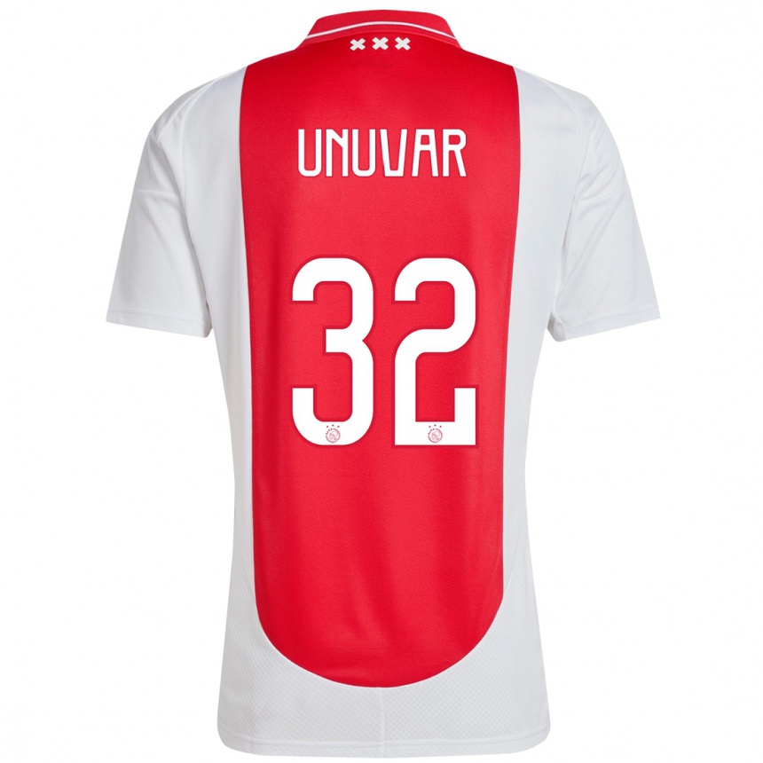 Hombre Fútbol Camiseta Naci Ünüvar #32 Rojo Blanco 1ª Equipación 2024/25