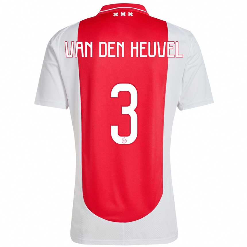 Hombre Fútbol Camiseta Nino Van Den Heuvel #3 Rojo Blanco 1ª Equipación 2024/25