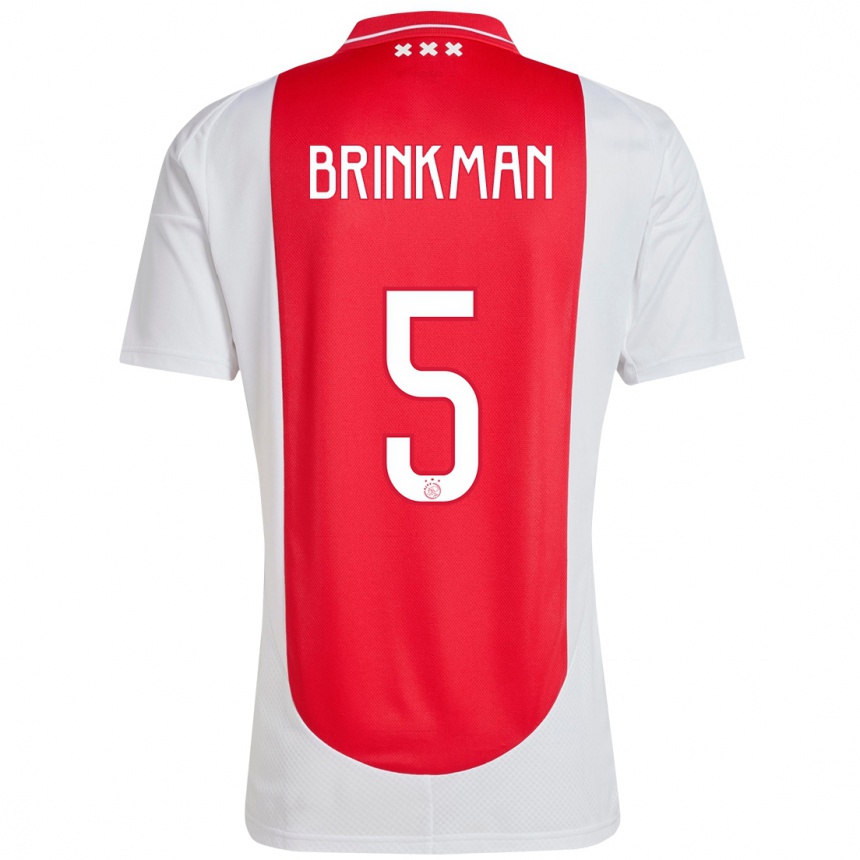 Hombre Fútbol Camiseta Tim Brinkman #5 Rojo Blanco 1ª Equipación 2024/25