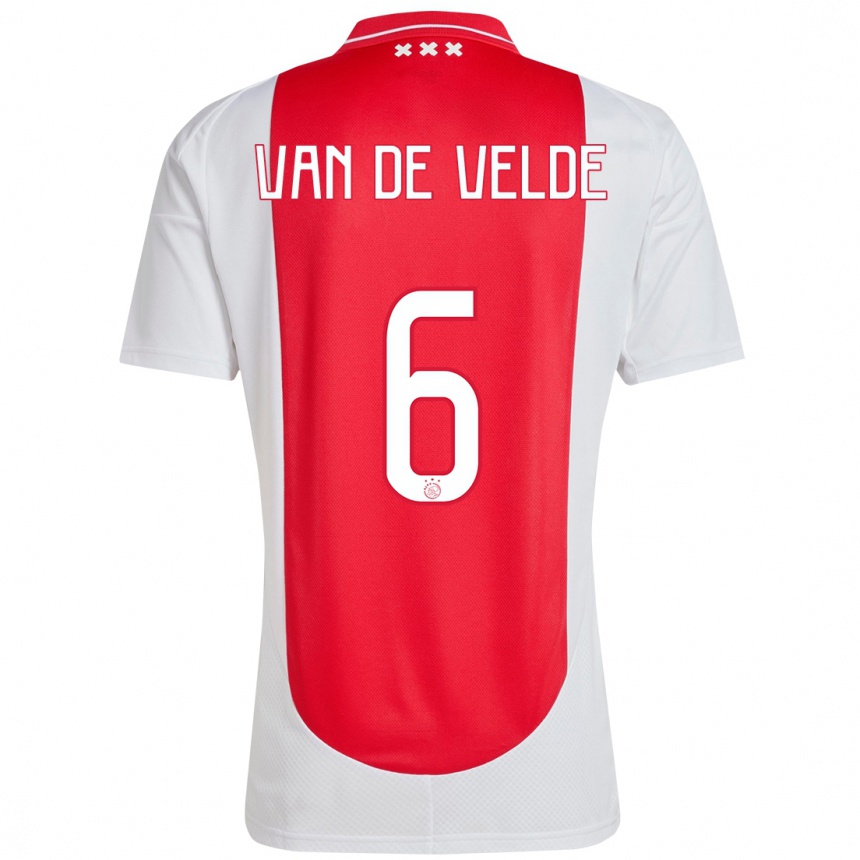 Hombre Fútbol Camiseta Jonna Van De Velde #6 Rojo Blanco 1ª Equipación 2024/25