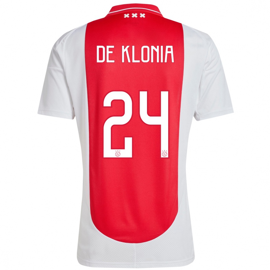 Hombre Fútbol Camiseta Daliyah De Klonia #24 Rojo Blanco 1ª Equipación 2024/25