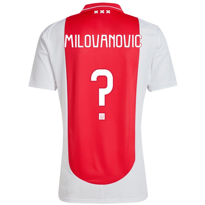 Hombre Fútbol Camiseta Mateja Milovanovic #0 Rojo Blanco 1ª Equipación 2024/25