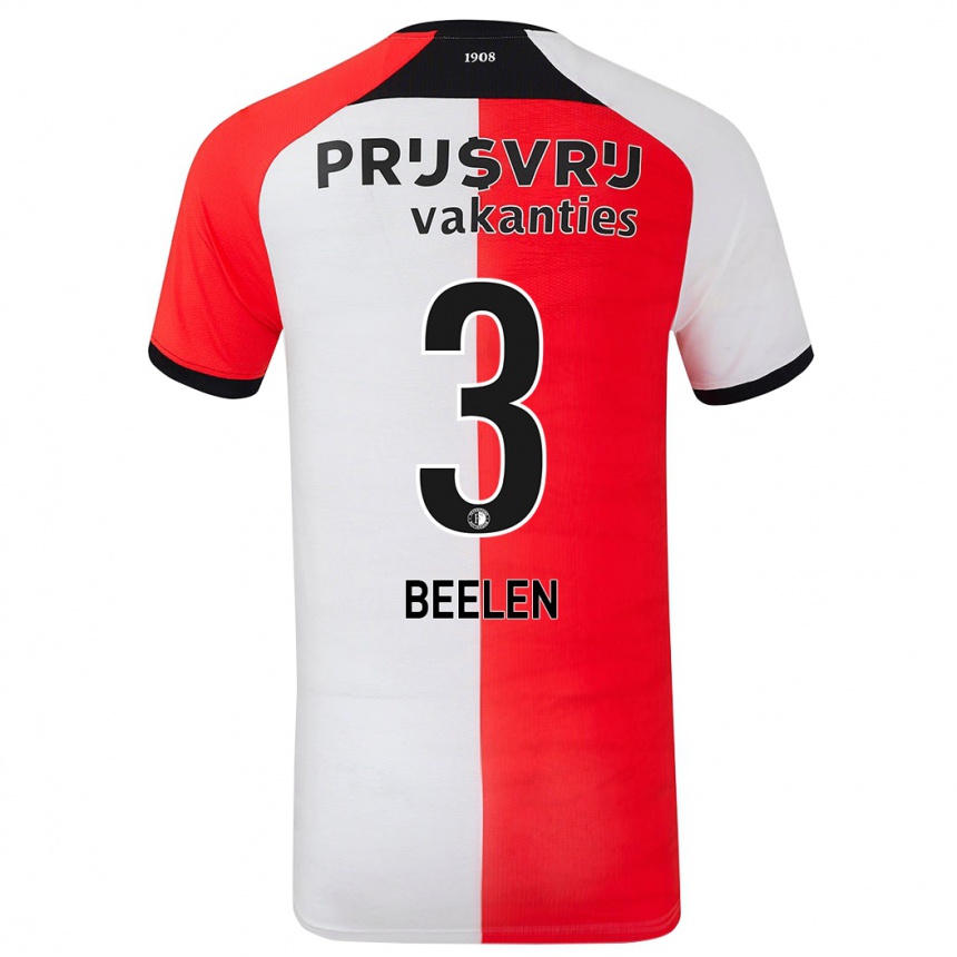 Hombre Fútbol Camiseta Thomas Beelen #3 Rojo Blanco 1ª Equipación 2024/25