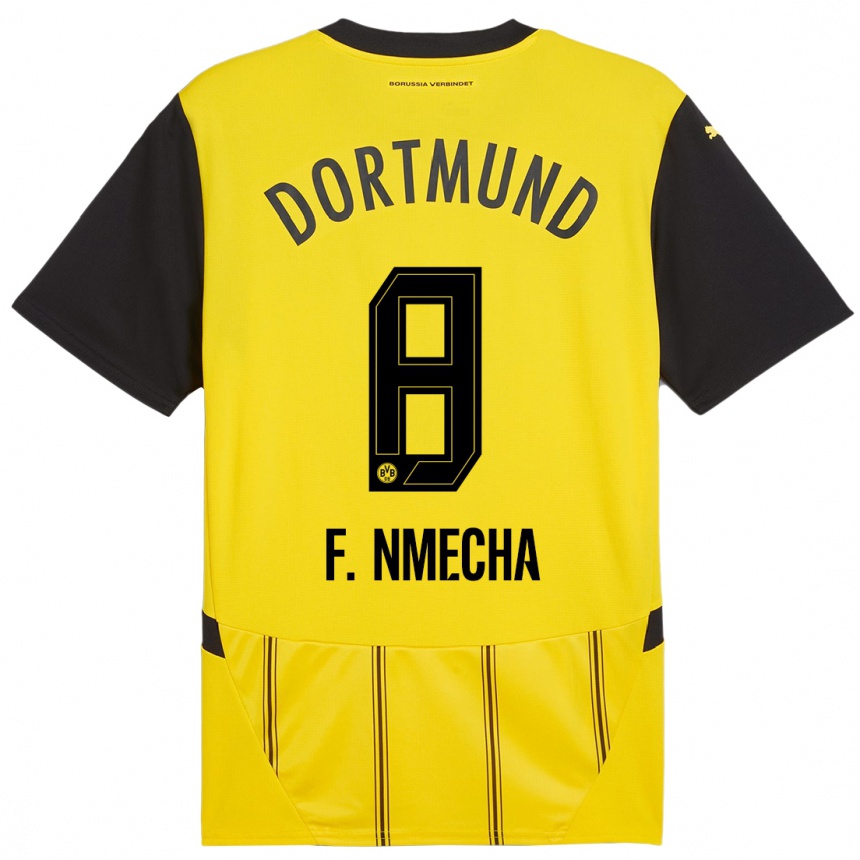 Hombre Fútbol Camiseta Felix Nmecha #8 Amarillo Negro 1ª Equipación 2024/25