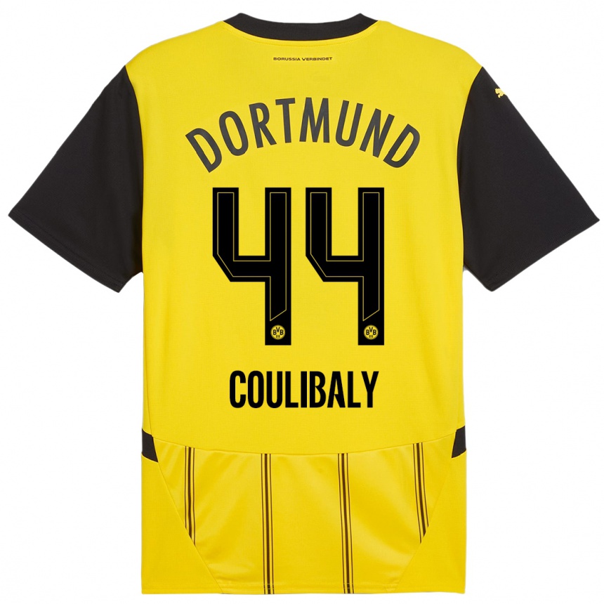 Hombre Fútbol Camiseta Soumaila Coulibaly #44 Amarillo Negro 1ª Equipación 2024/25