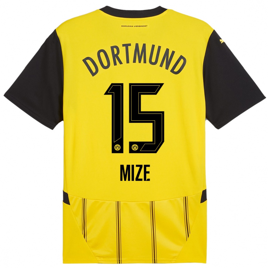 Hombre Fútbol Camiseta Jack Mize #15 Amarillo Negro 1ª Equipación 2024/25