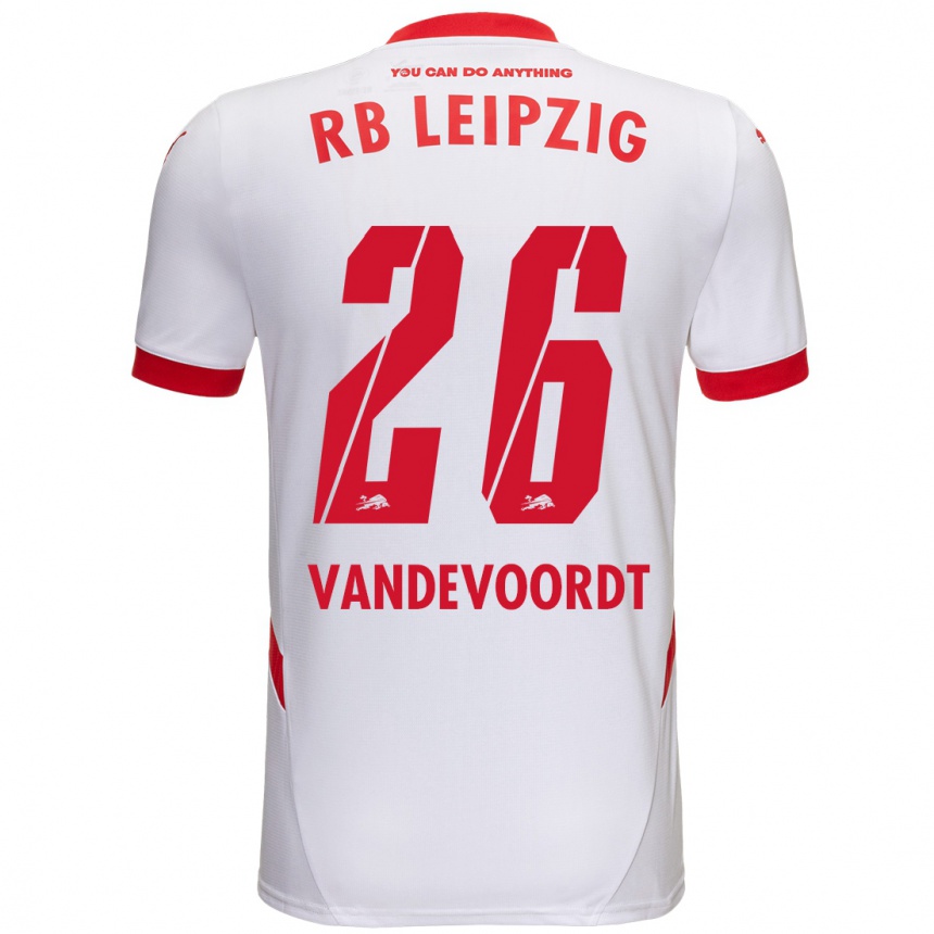 Hombre Fútbol Camiseta Maarten Vandevoordt #26 Blanco Rojo 1ª Equipación 2024/25