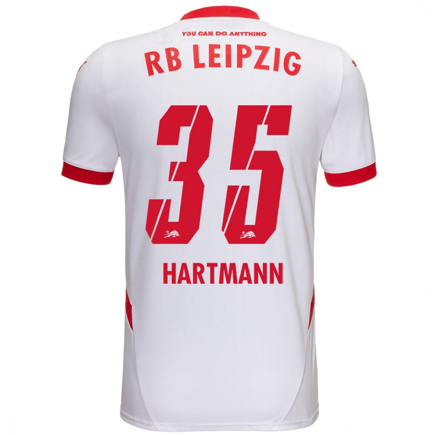 Hombre Fútbol Camiseta Fabrice Hartmann #35 Blanco Rojo 1ª Equipación 2024/25