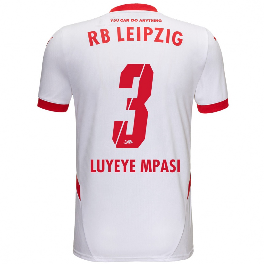 Hombre Fútbol Camiseta Seal Luyeye Mpasi #3 Blanco Rojo 1ª Equipación 2024/25