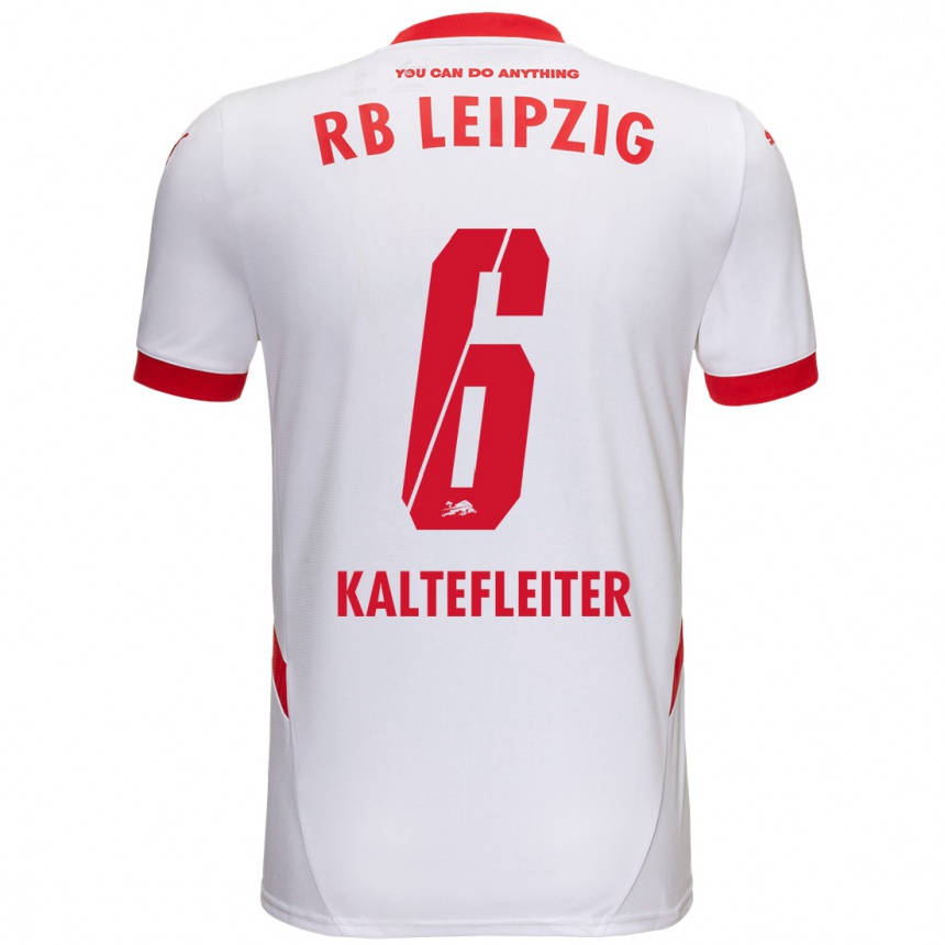 Hombre Fútbol Camiseta Benno Kaltefleiter #6 Blanco Rojo 1ª Equipación 2024/25