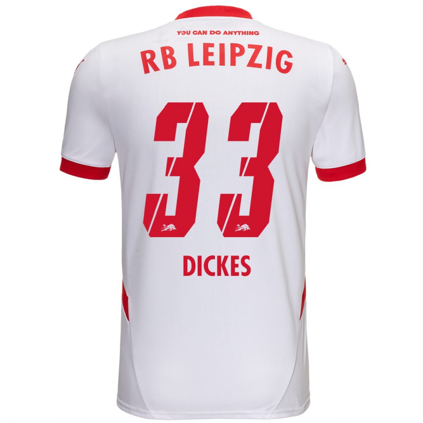 Hombre Fútbol Camiseta Fernando Dickes #33 Blanco Rojo 1ª Equipación 2024/25