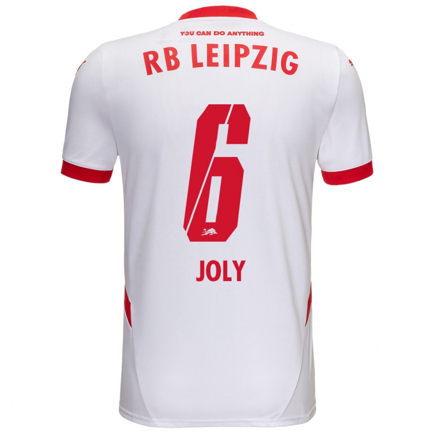 Hombre Fútbol Camiseta Lou-Ann Joly #6 Blanco Rojo 1ª Equipación 2024/25