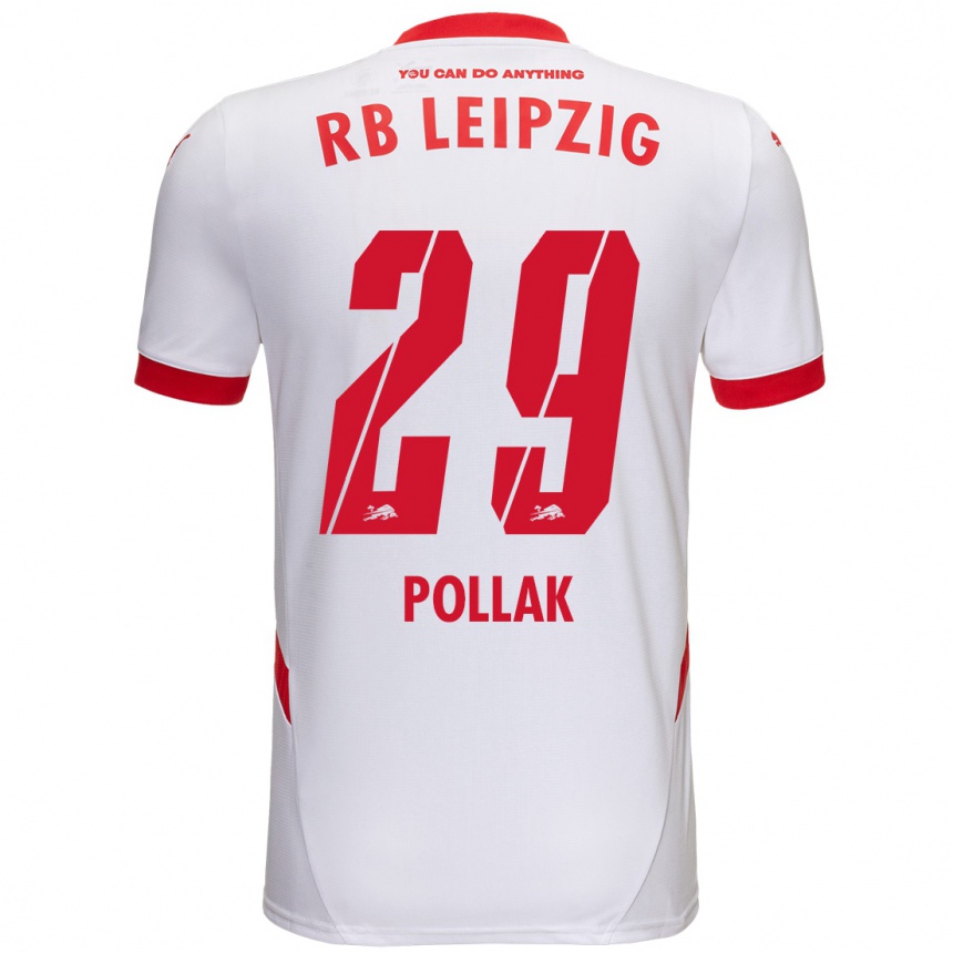 Hombre Fútbol Camiseta Julia Pollak #29 Blanco Rojo 1ª Equipación 2024/25