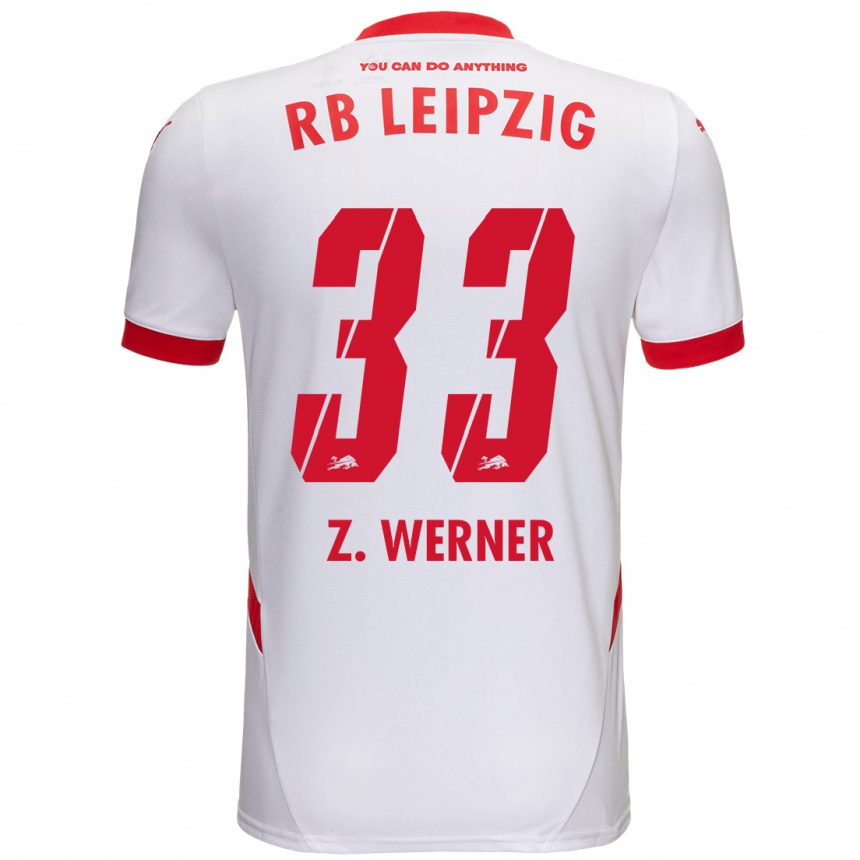 Hombre Fútbol Camiseta Zoé Werner #33 Blanco Rojo 1ª Equipación 2024/25