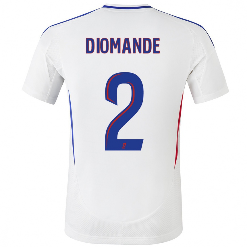 Hombre Fútbol Camiseta Sinaly Diomande #2 Blanco Azul 1ª Equipación 2024/25