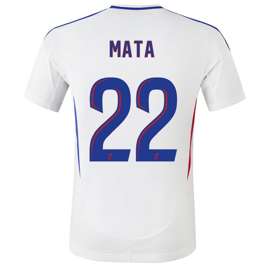 Hombre Fútbol Camiseta Clinton Mata #22 Blanco Azul 1ª Equipación 2024/25