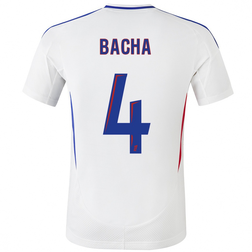 Hombre Fútbol Camiseta Selma Bacha #4 Blanco Azul 1ª Equipación 2024/25