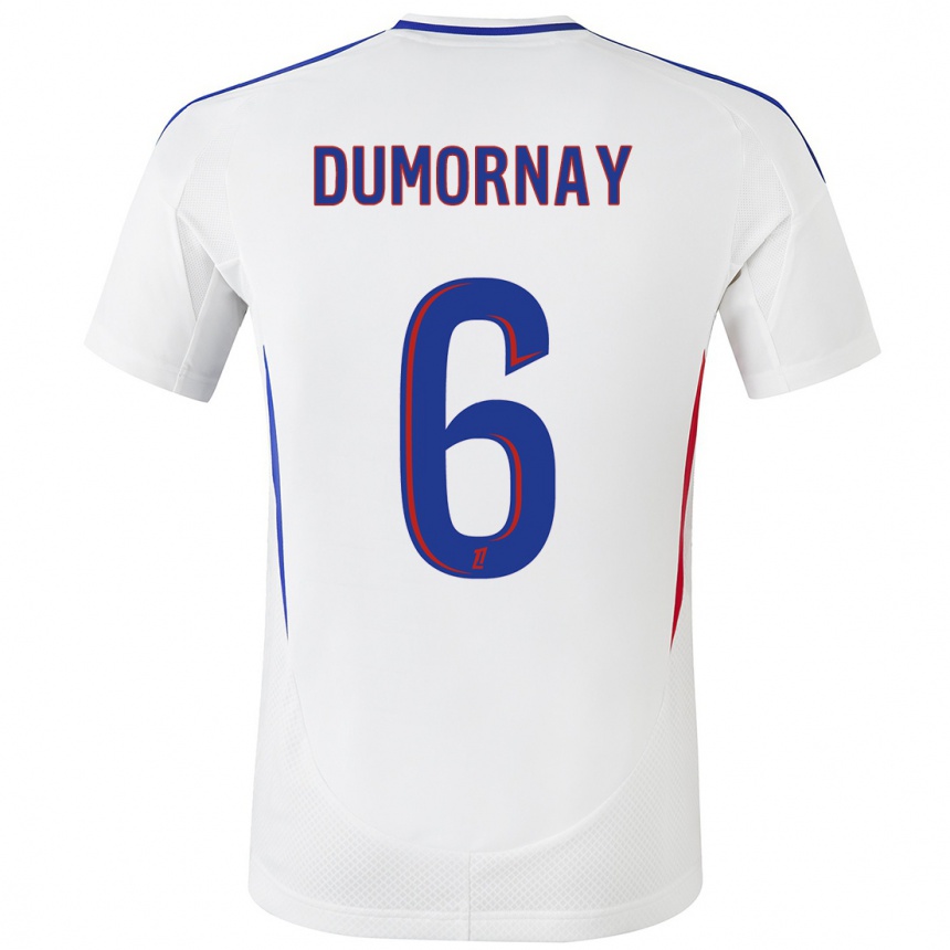 Hombre Fútbol Camiseta Melchie Dumornay #6 Blanco Azul 1ª Equipación 2024/25