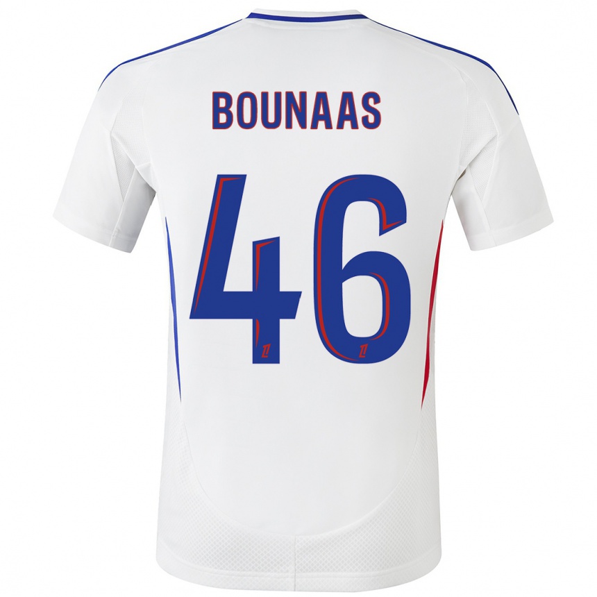 Hombre Fútbol Camiseta Idris Bounaas #46 Blanco Azul 1ª Equipación 2024/25