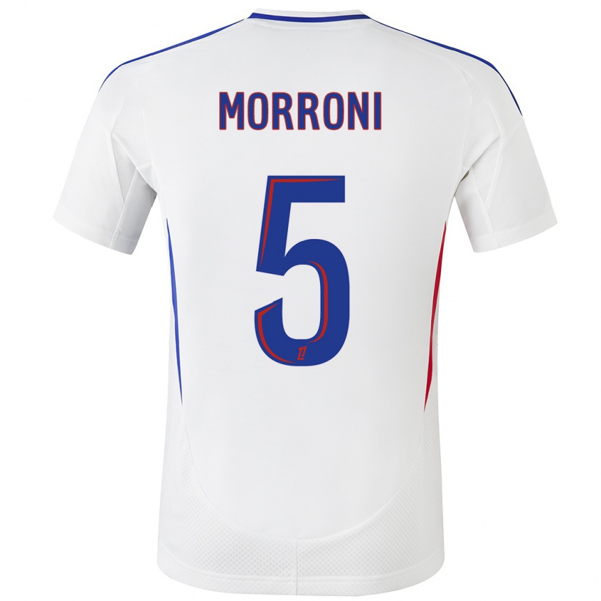 Hombre Fútbol Camiseta Perle Morroni #5 Blanco Azul 1ª Equipación 2024/25