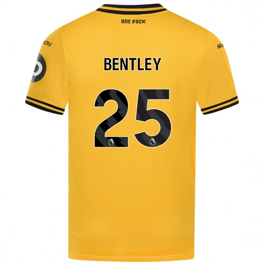 Hombre Fútbol Camiseta Daniel Bentley #25 Amarillo 1ª Equipación 2024/25