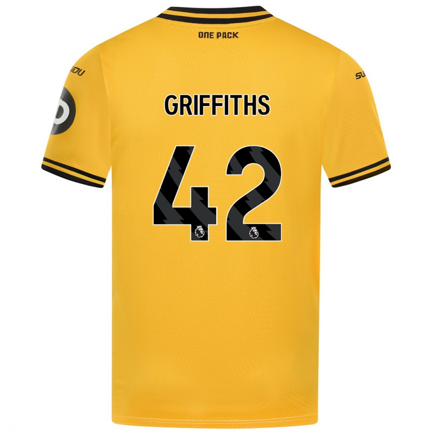 Hombre Fútbol Camiseta Harvey Griffiths #42 Amarillo 1ª Equipación 2024/25