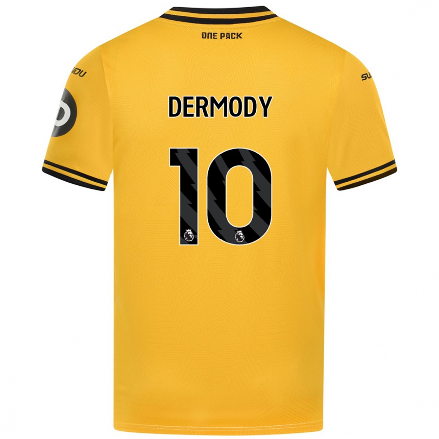 Hombre Fútbol Camiseta Helen Dermody #10 Amarillo 1ª Equipación 2024/25