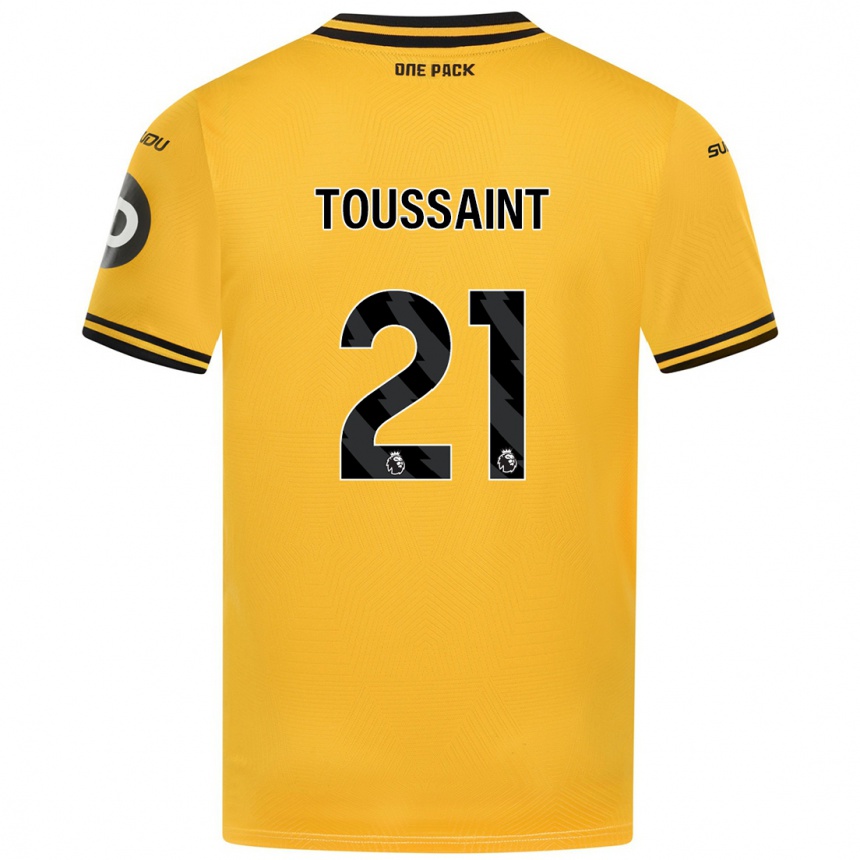 Hombre Fútbol Camiseta Destiney Toussaint #21 Amarillo 1ª Equipación 2024/25