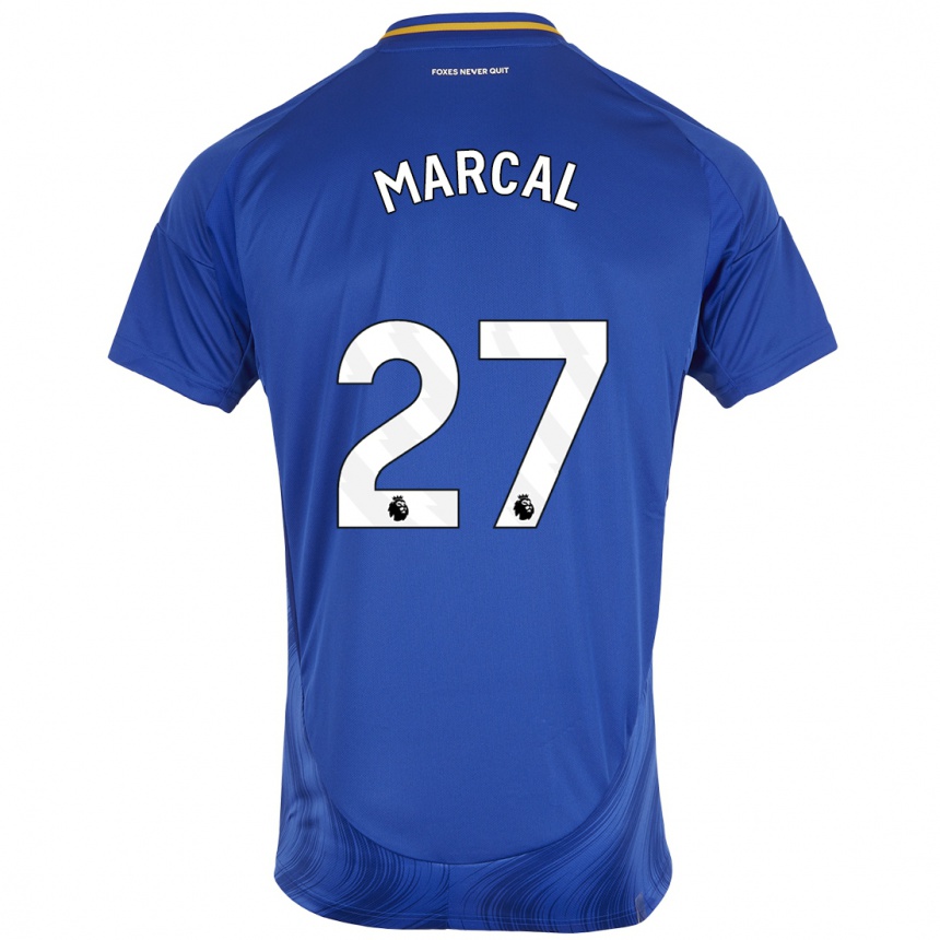 Hombre Fútbol Camiseta Wanya Marcal Madivadua #27 Azul Blanco 1ª Equipación 2024/25